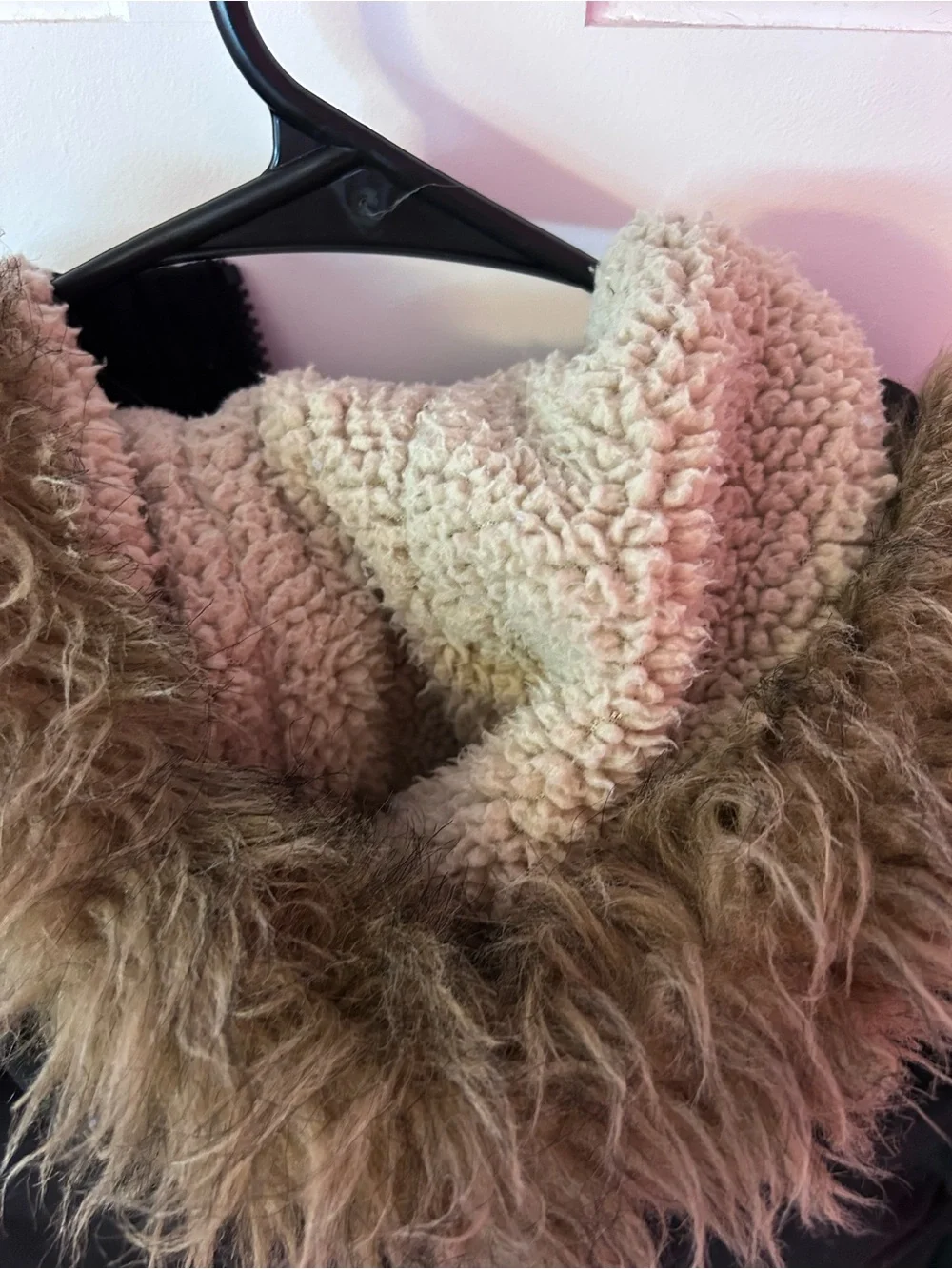 Old Navy Kids Black Puffer Coat with Faux Fur Trimmed Hood